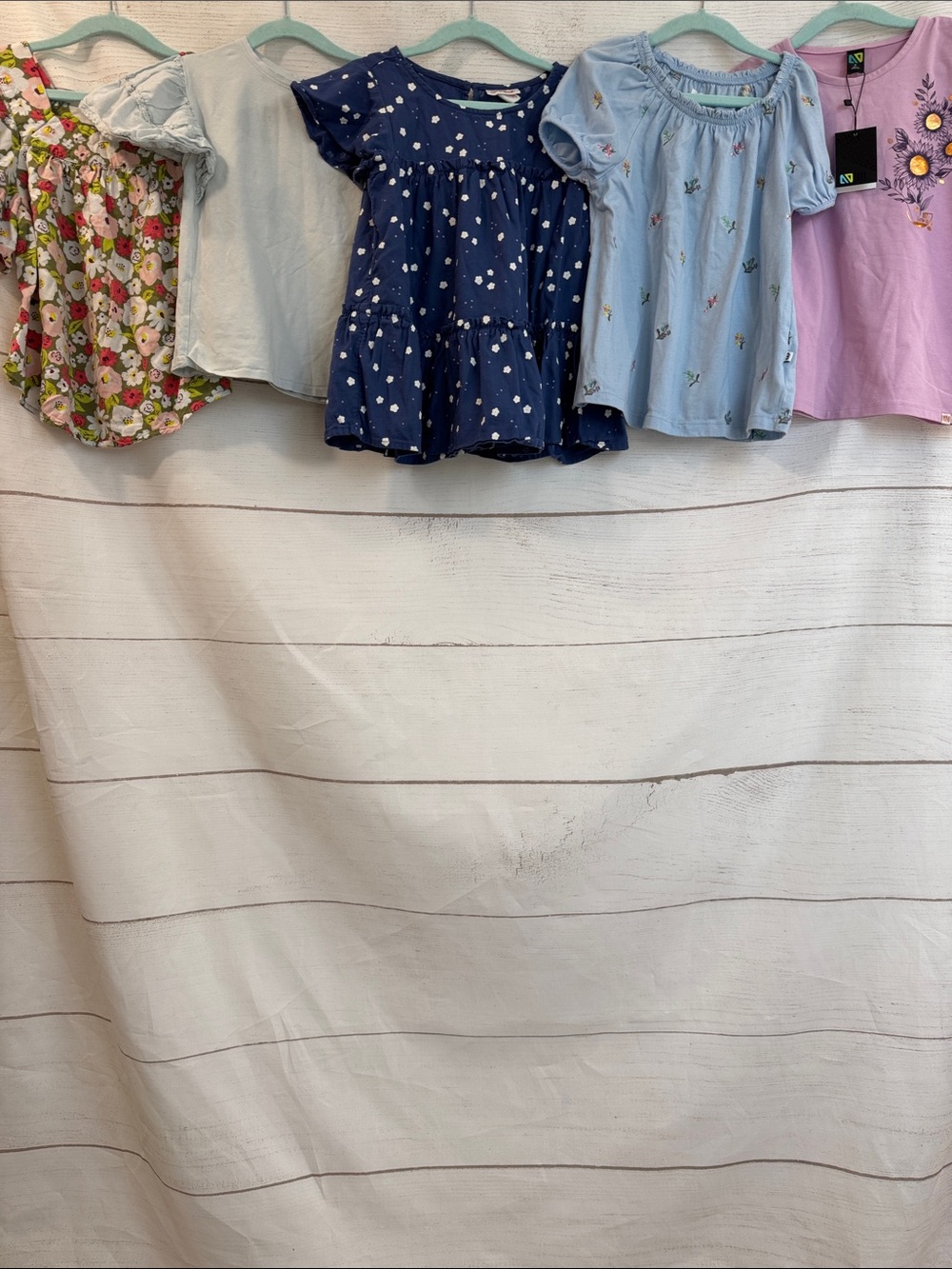 Bundle of 5 Girls Kids floral short shirts size Med 7/8 Zara Gap Cat & Jack